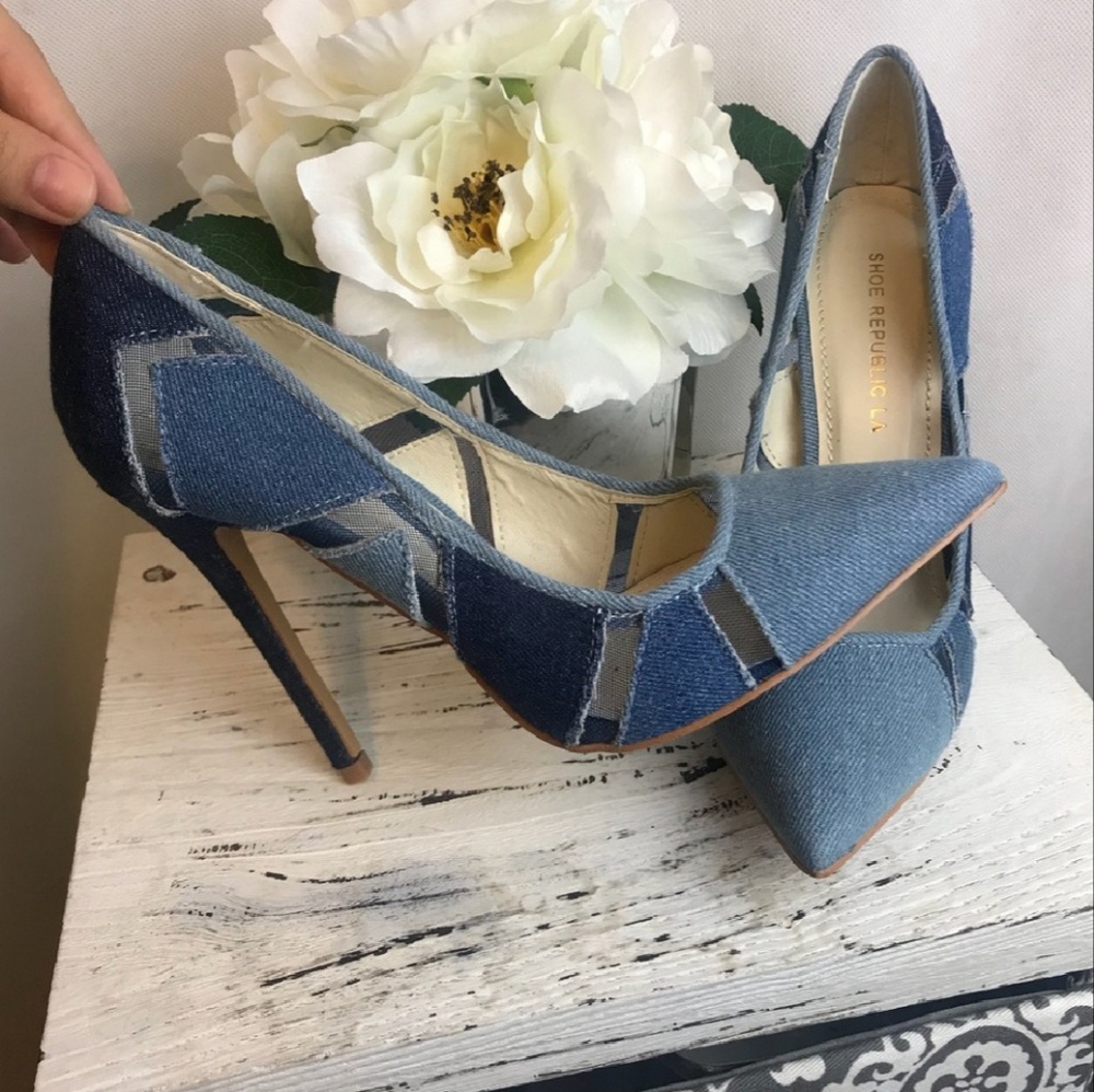 Denim High Heel Shoes